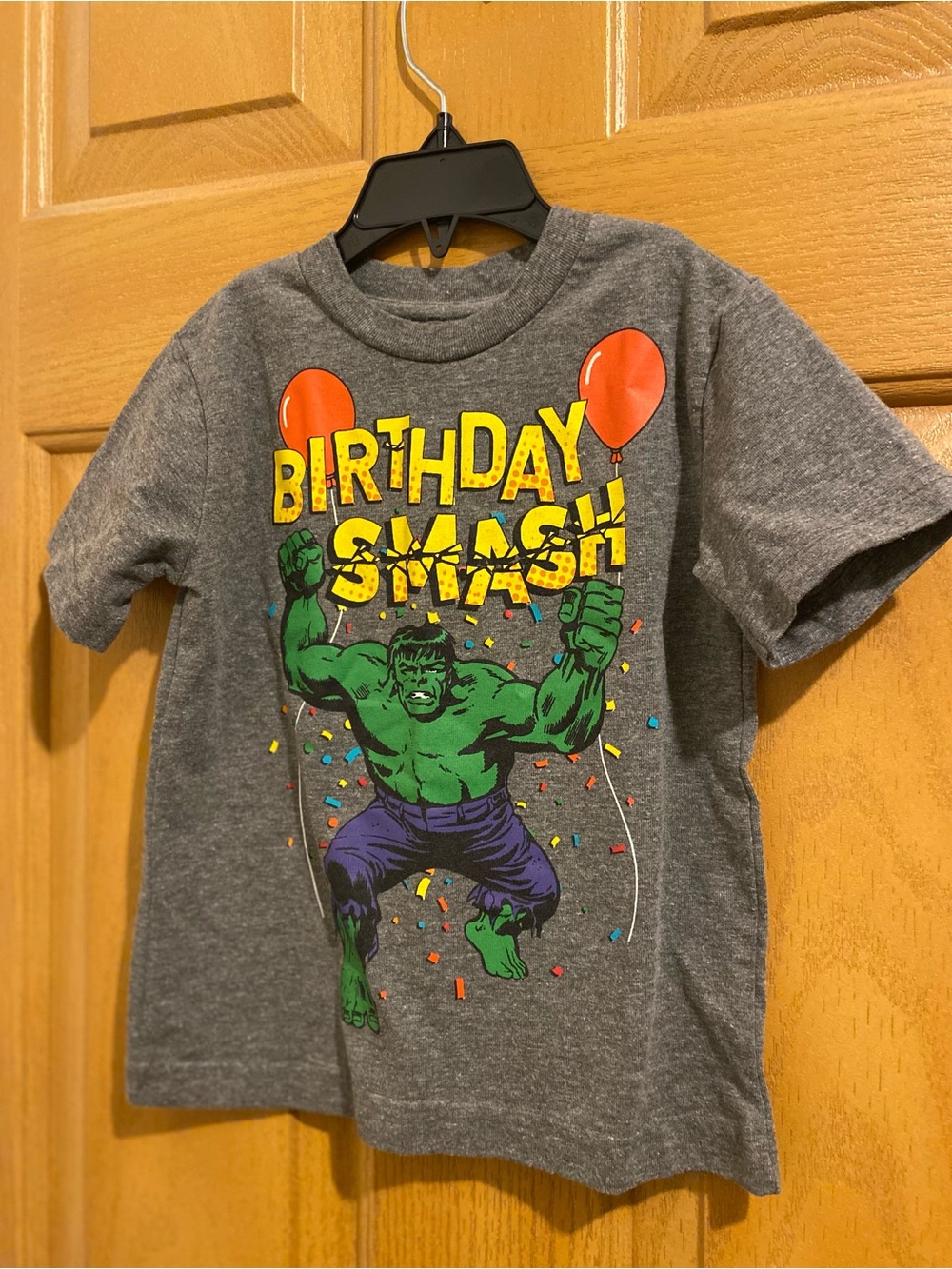 Marvel Gray "Birthday Smash" Hulk Short Sleeve Tee